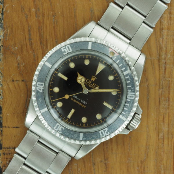 Front face of S/Steel Rolex Submariner square shoulders 5512 from 1959