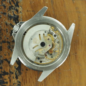 Internal view of S/Steel Rolex Submariner square shoulders 5512 from 1959