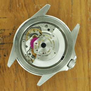 Internal view of S/Steel Rolex Submariner tropical dial 1680 from 1969