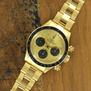 Front face of 18K Rolex Daytona 6263 Champagne Dial 6018XXX