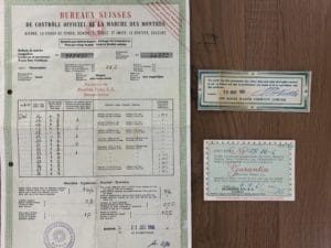 Official papers for Rolex Day-Date "Golden Goose" 1806 689XXX