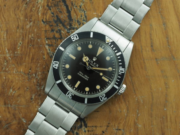 Front face of S/Steel Rolex Submariner service mirror gilt dial 5508 from 1962