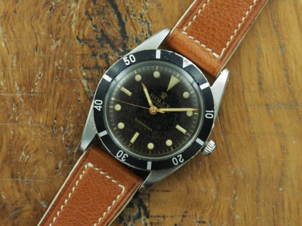 Front face of S/Steel Rolex Submariner 6204 from 1954