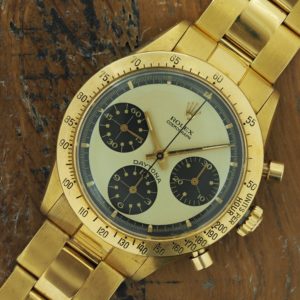 Front face of 18K Rolex Daytona Paul Newman 6239 from 1968