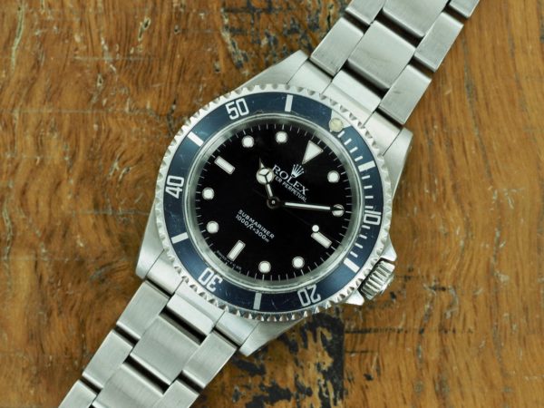 Front face of S/Steel Rolex Submariner 14060 from 1991