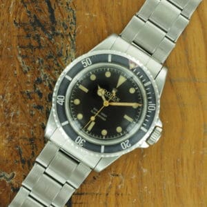 Front face of S/Steel Rolex Submariner gilt dial eagle's beak 5512 from 1959
