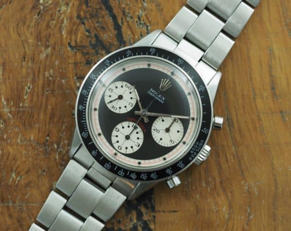 Front face of S/Steel Rolex Daytona Paul Newman 6241 from 1968