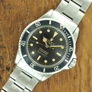 Front face of S/Steel Rolex Submariner gilt underline, no chapter dial 5512 from 1963