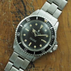 Front face of S/Steel Rolex Submariner meters first 5513 from 1967