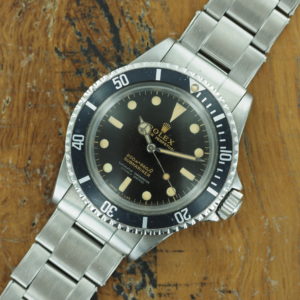 Front face of S/Steel Rolex Submariner gilt dial 5512 from 1966