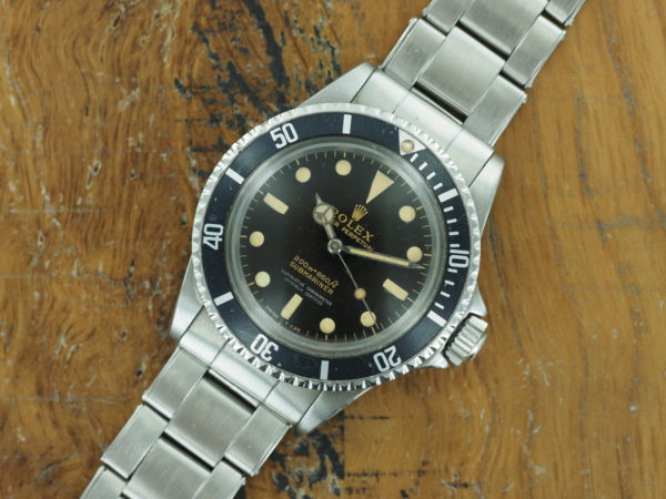 Front face of S/Steel Rolex Submariner gilt dial 5512 from 1966