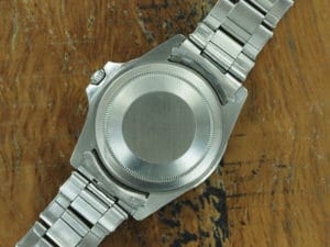 Back side of S/Steel Rolex GMT-Master gilt dial 1675 from 1966