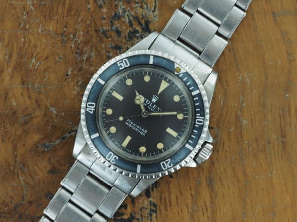 Front face of S/Steel Rolex Submariner meters first 5513 from 1969