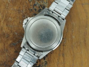 Back side of S/Steel Rolex Submariner meters first 5513 from 1969