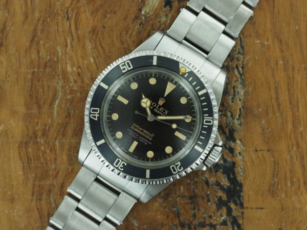 Front face of S/Steel Rolex Submariner late gilt dial from 1967