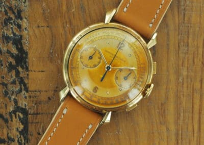 Front face of 18K Vacheron & Constantin chronograph ref 4178 from 1950