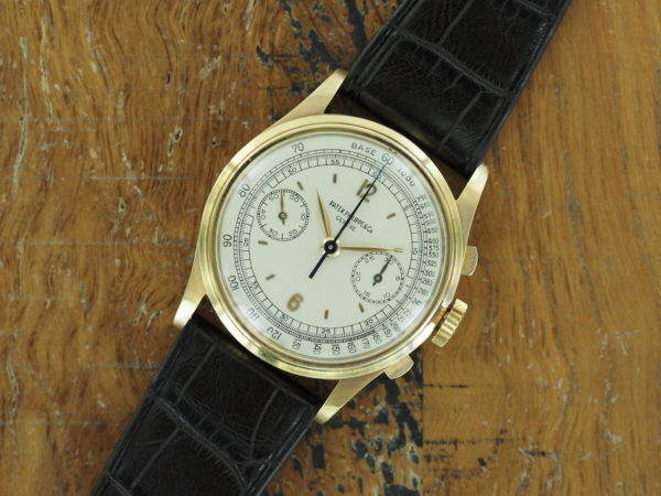 Front face of 1948 18K Patek Philippe chronograph ref 530