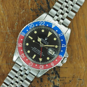 Front face of 1967 S/Steel Rolex GMT-Master "Long E" ref 1675