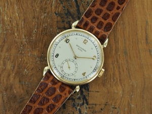 Front face of 1945 18K Patek Philippe Calatrava ref 1509
