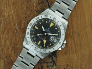 Front face of 1984 S/Steel Rolex Explorer II Orange Hand ref 1655