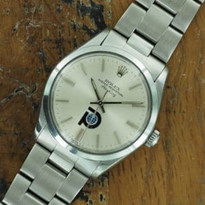 Front face of 1978 S/Steel Rolex Air-King "Poolintairdril" ref 5500