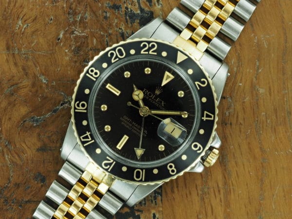 Front face of 1983 S/G Rolex GMT-Master ref 16753