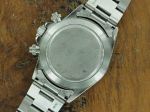 Back side of 1997 S/Steel Rolex Cosmograph Daytona 16520