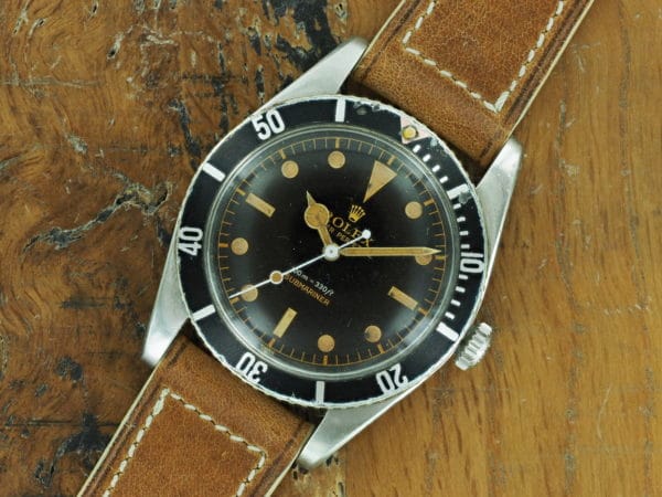 Front face of 1958 S/Steel Rolex Submariner ref 5508