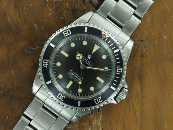 Front face of 1967 S/Steel Rolex Submariner 5512 "meters first"