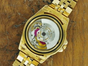 Internals of 1971 18K Rolex brown matte dial GMT-Master ref 1675