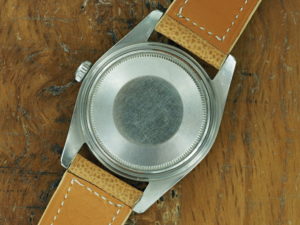Back side of 1958 S/Steel Rolex Submariner ref 5508