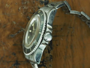 Right side of 1969 S/Steel Rolex Submariner "meters first" ref 5513
