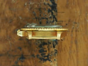Top side of 1971 18K Rolex brown matte dial GMT-Master ref 1675