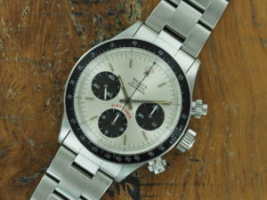 Front face of 1978 S/Steel Rolex Cosmograph Daytona "big red"