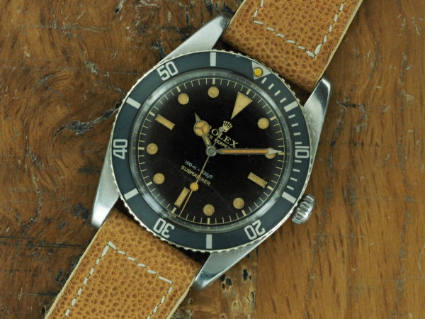 Front face of 1958 S/Steel Rolex Submariner ref 5508