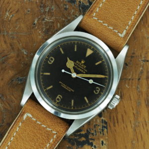 Front face of 1958 S/Steel Rolex Oyster Perpetual Explorer ref 6610