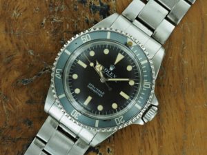Front face of 1969 S/Steel Rolex Submariner "meters first" ref 5513