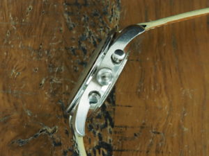 Right side of 1975 circa S/Steel Universal Genève Tri-Compax