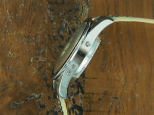 Left side of 1975 circa S/Steel Universal Genève Tri-Compax