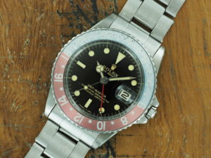 Front face of 1965 S/Steel Rolex GMT Master gilt dial Ref 1675