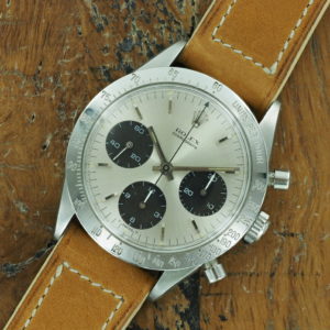 Full front face of 1964 S/Steel Rolex Cosmograph Daytona 6239