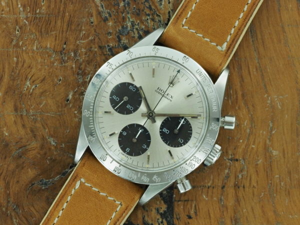 Full front face of 1964 S/Steel Rolex Cosmograph Daytona 6239