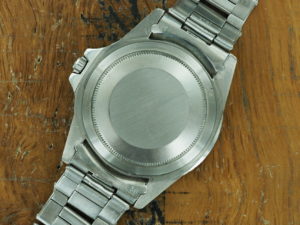 Back side of 1965 S/Steel Rolex GMT Master gilt dial Ref 1675