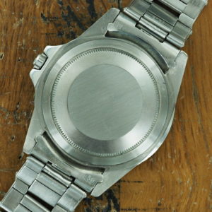 Back side of 1965 S/Steel Rolex GMT Master gilt dial Ref 1675