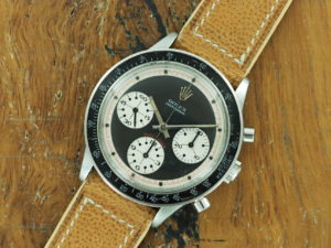 Front face of 1967 S/Steel Rolex Daytona Paul Newman Ref 6241