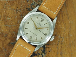 Full front view of 1953 S/Steel Rolex "Ovettone" ref 6298