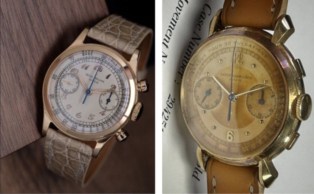 Patek Philippe (Left a Ref.1463 “Tasti Tondi”, strap by attila aszodi) is considered the pure expression of the “golden age” but Vacheron Constantin is pretty much there too.