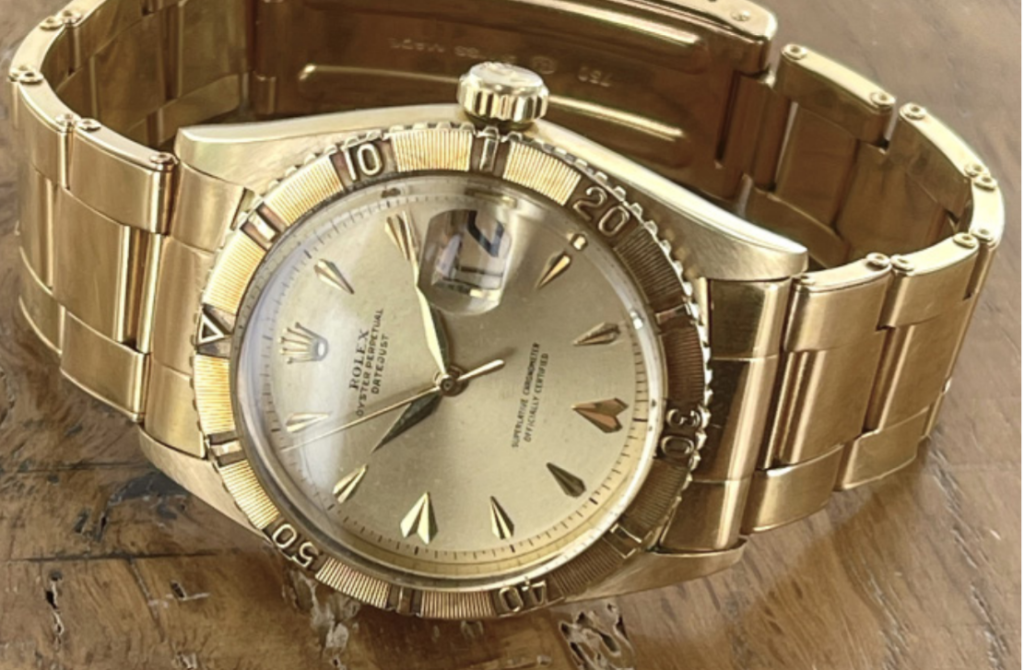 Rolex Datejust “Tog” Ref.6609 in gold 18k with alpha hands.